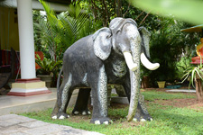 Elefanten am Eingang zu Haupthaus und Suite